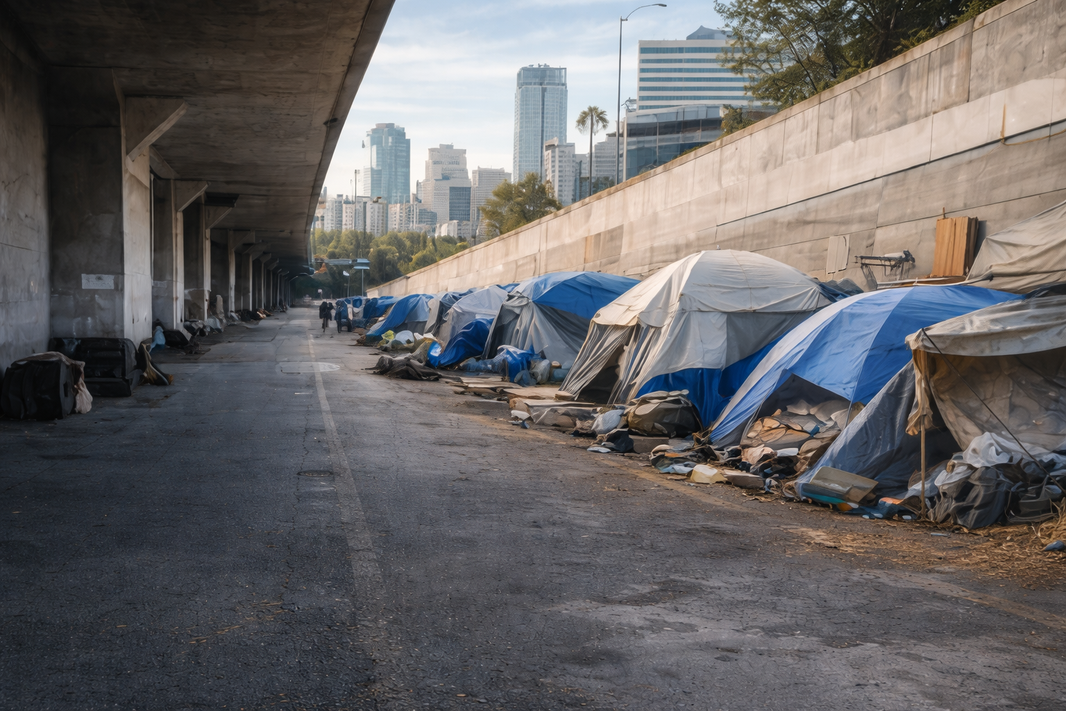 Emergency shelters in Los Angeles near downtown encampments